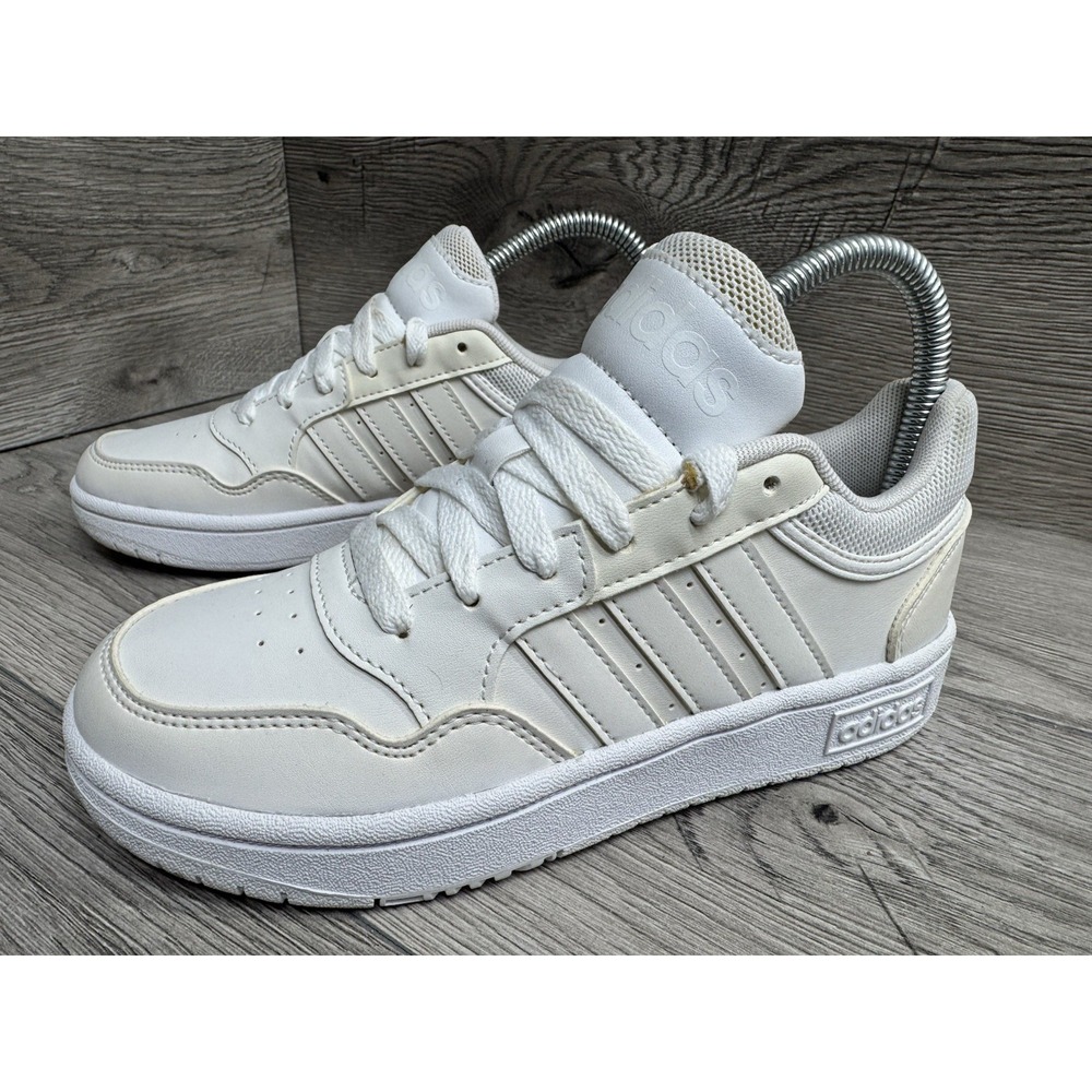 Adidas Hoops 2.0 Low Top Casual Sneakers Size 2 F35891 White/Cream
